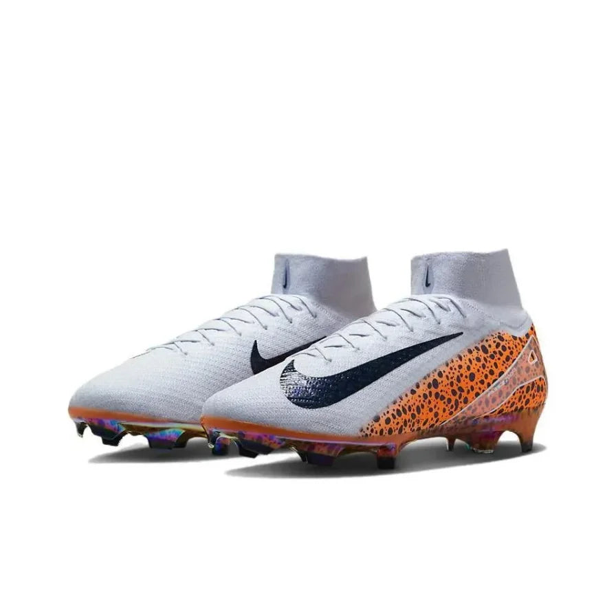 NIKE Mercurial Superfly 10 Elite FG High-Top Men football boots Cushioning rebound Soccer shoes Light and flexible sneaker white