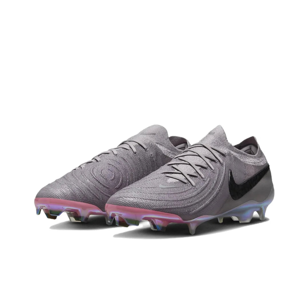 Nike Grey Phantom GX 2 Elite FG Original Men's Low Top Soccer Shoes Comfortable Non slip Hard Turf Natural Turf