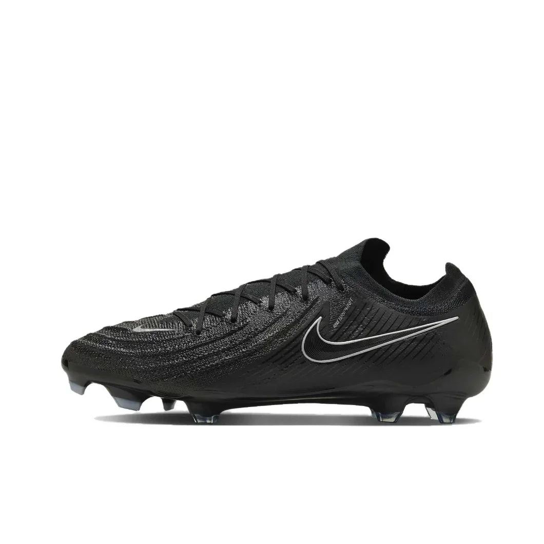 Nike Grey Phantom GX 2 Elite FG Original Men's Low Top Soccer Shoes Comfortable Non slip Hard Turf Natural Turf