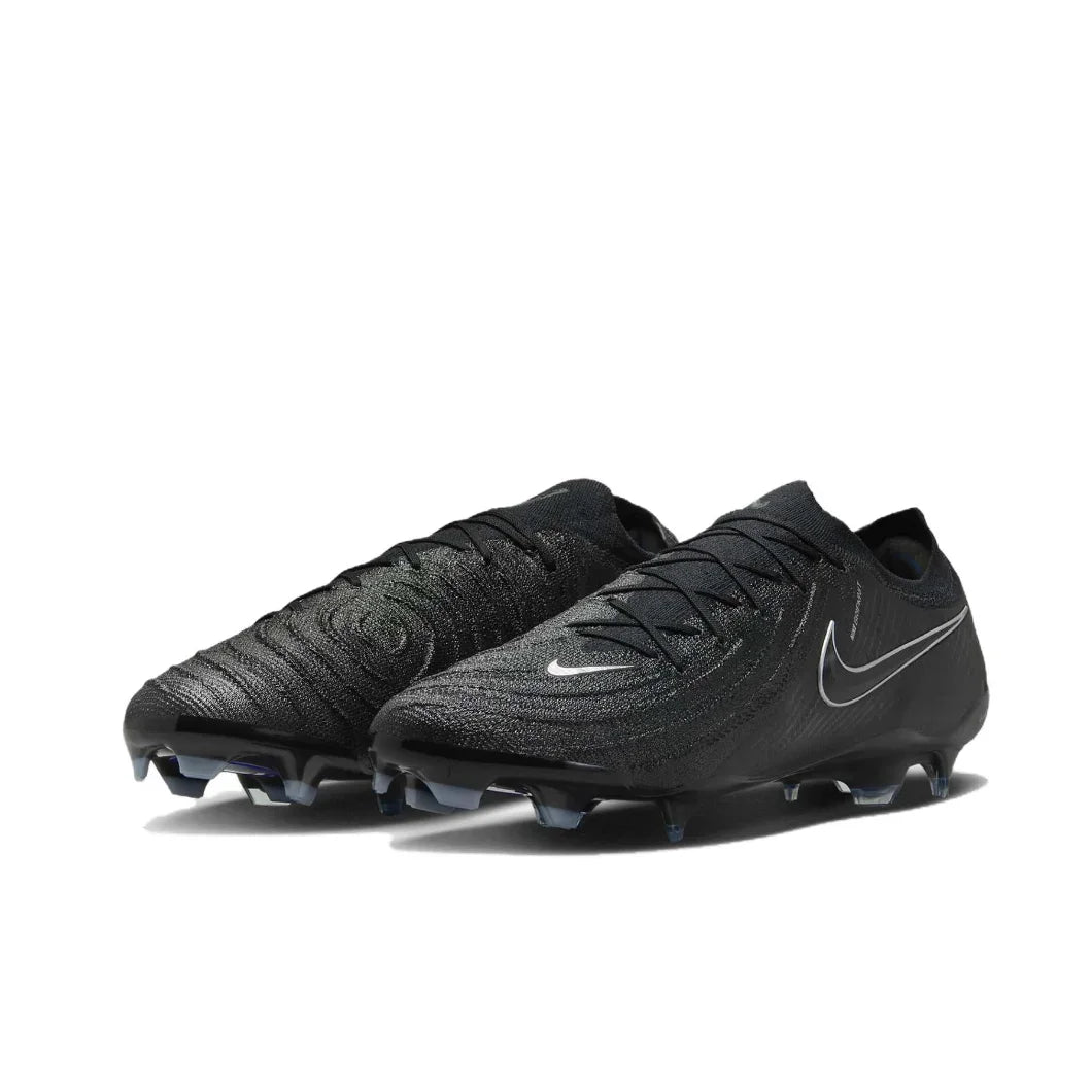 Nike Grey Phantom GX 2 Elite FG Original Men's Low Top Soccer Shoes Comfortable Non slip Hard Turf Natural Turf