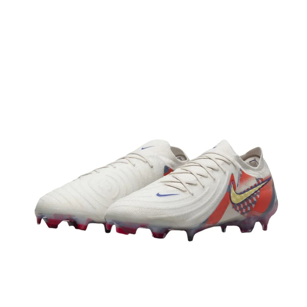 Nike Grey Phantom GX 2 Elite FG Original Men's Low Top Soccer Shoes Comfortable Non slip Hard Turf Natural Turf