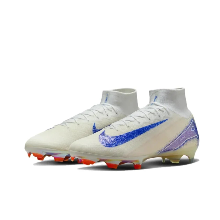 NIKE Mercurial Superfly 10 Elite FG High-Top Men football boots Cushioning rebound Soccer shoes Light and flexible sneaker white